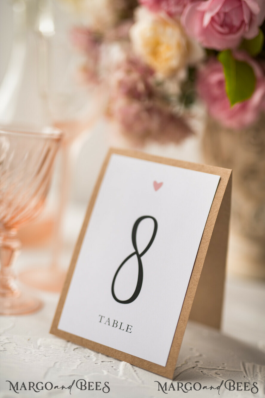 TABLE DECOR SIGNS Wood Eco Rustic Table numbers Vintage Wooden Wedding Table Numbers With Twine, Elegant Birch Heart Wedding Table Cards, Bespoke Eco Paper Wedding Décor, Handmade Wedding Stationery