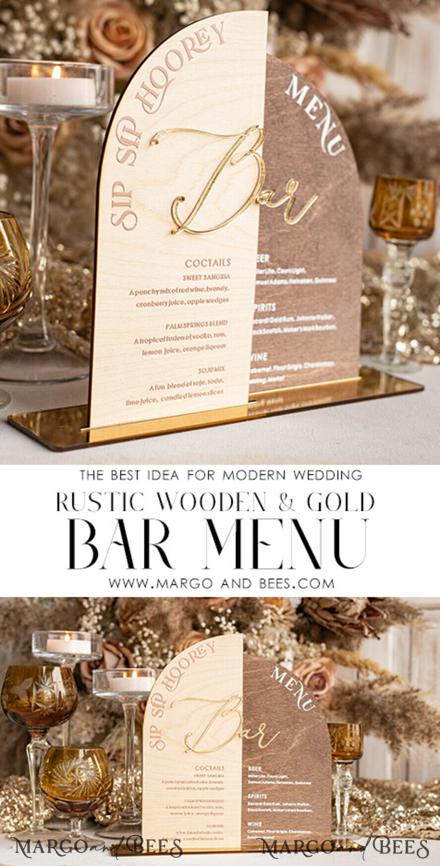 TABLE DECOR SIGNS Wood Eco Rustic Table numbers Rustic Wooden Arch Bar Menu Combo, Wood & Plexi Glass gold Drink Bar Menu Sign with Stand, Wooden Country Barn Wooden Table Bar Menu & Coctails Combo Rustical Wedding Table Decor, Wedding Signage Eco drink Bar Menu