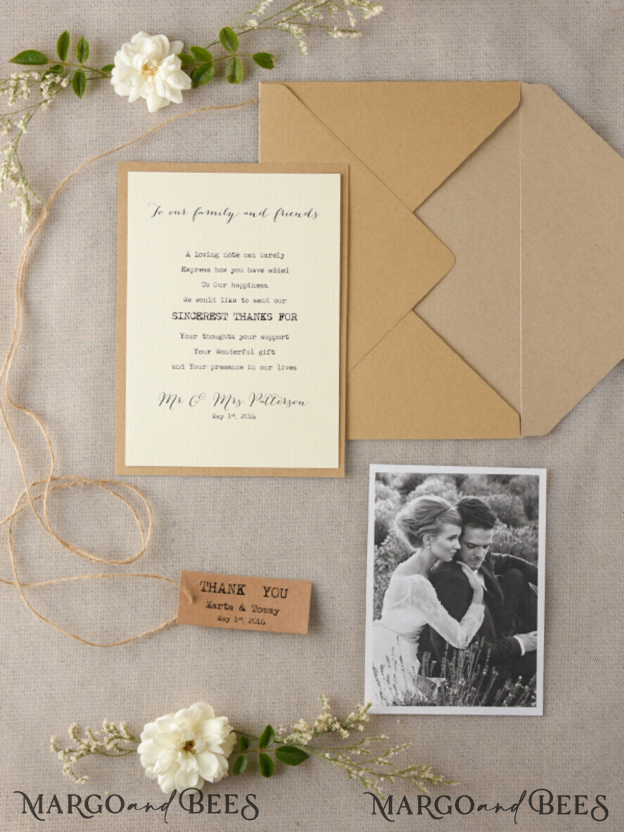 THANK YOU CARDS rustic Thank you Wedding Stationery