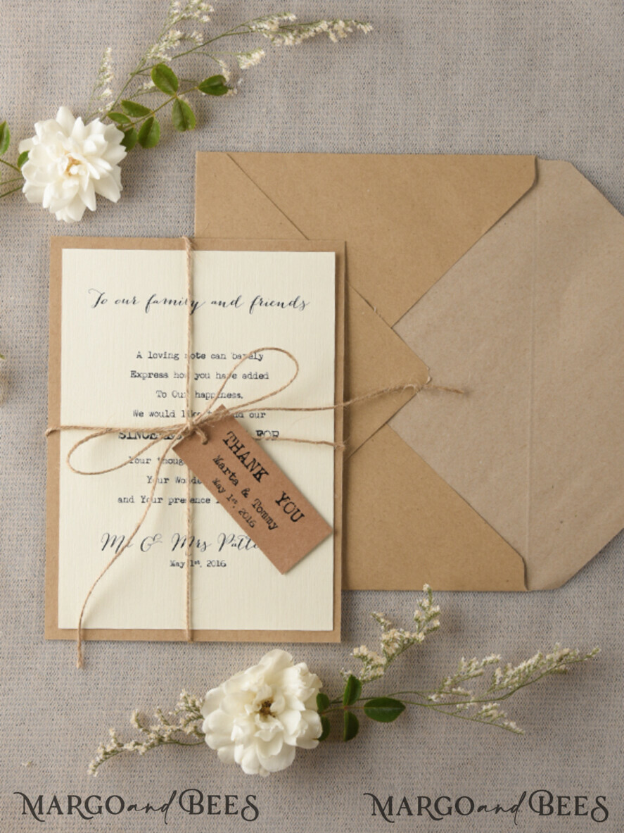 THANK YOU CARDS rustic Thank you Wedding Stationery
