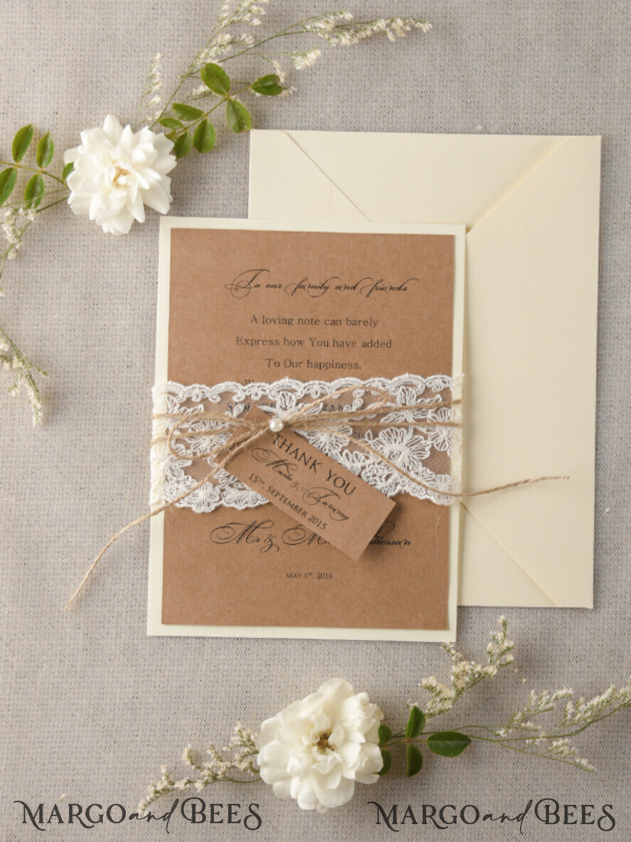 THANK YOU CARDS rustic thank you