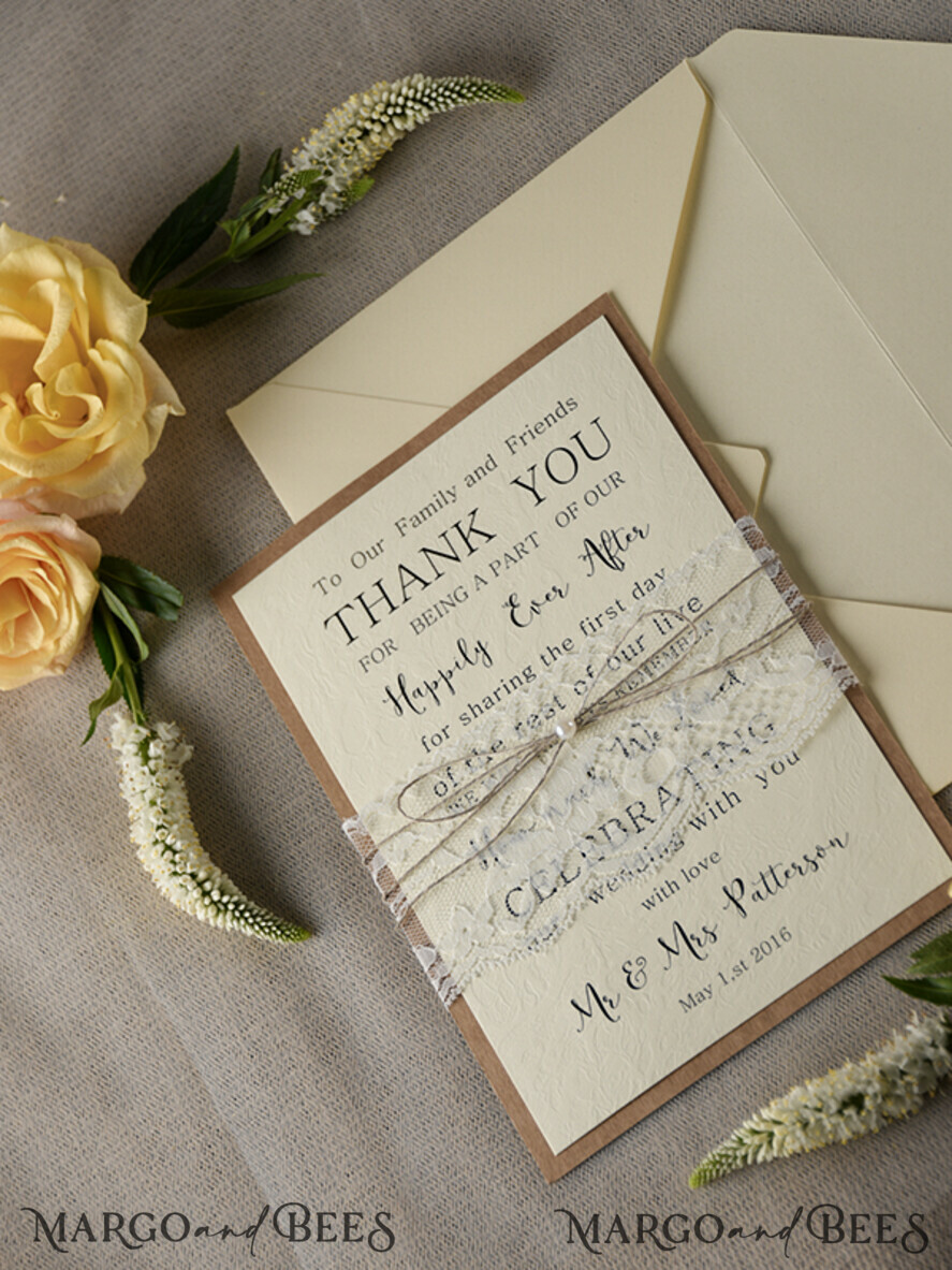 THANK YOU CARDS rustic Thank you Wedding Set