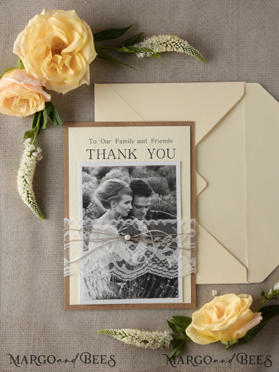 THANK YOU CARDS rustic Thank you Wedding Set