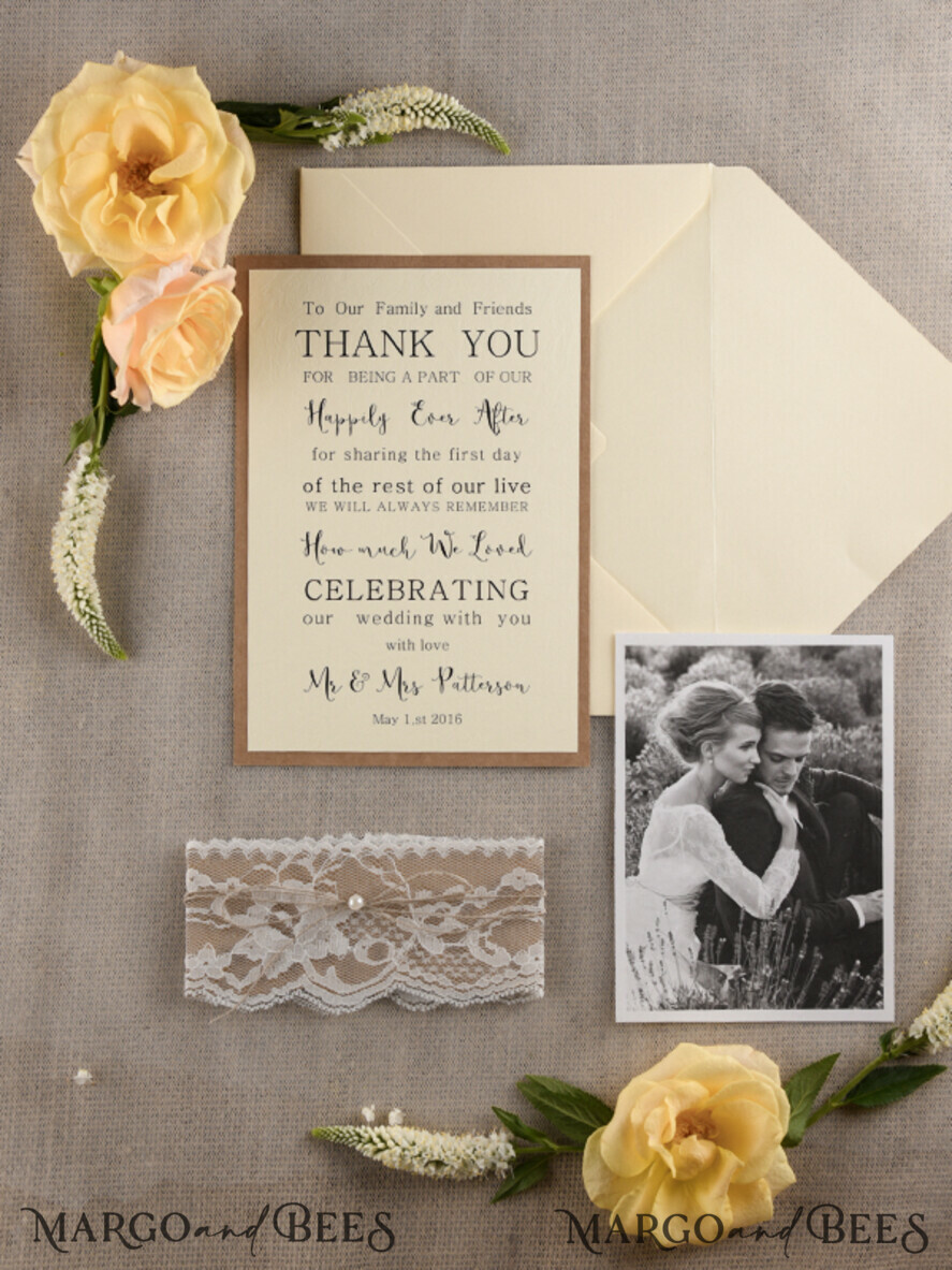 THANK YOU CARDS rustic Thank you Wedding Set