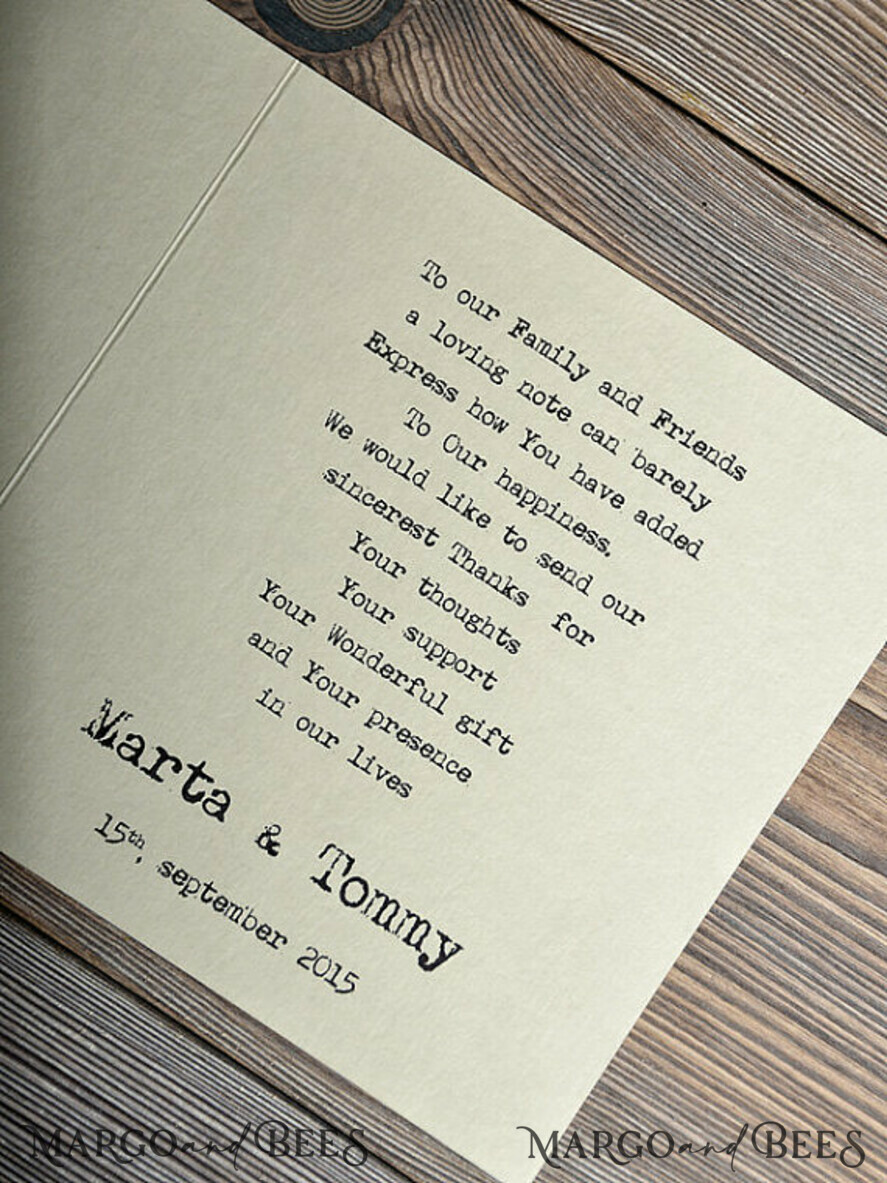 THANK YOU CARDS rustic Thank you Wedding Stationery