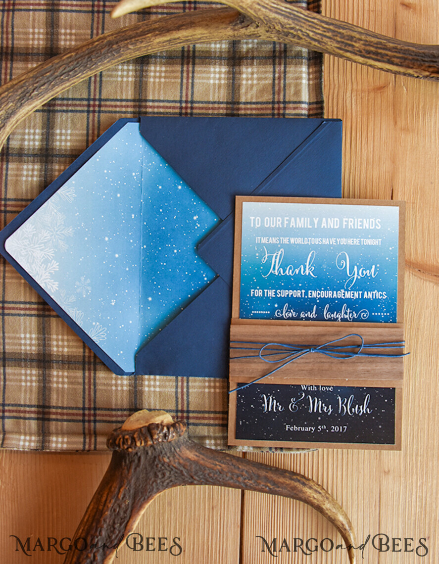THANK YOU CARDS rustic Thank you cards winter rustic