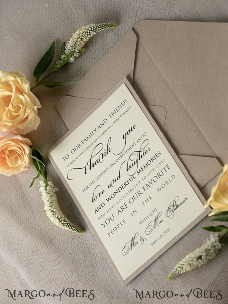 THANK YOU CARDS modern/romantic Thank you Wedding Set