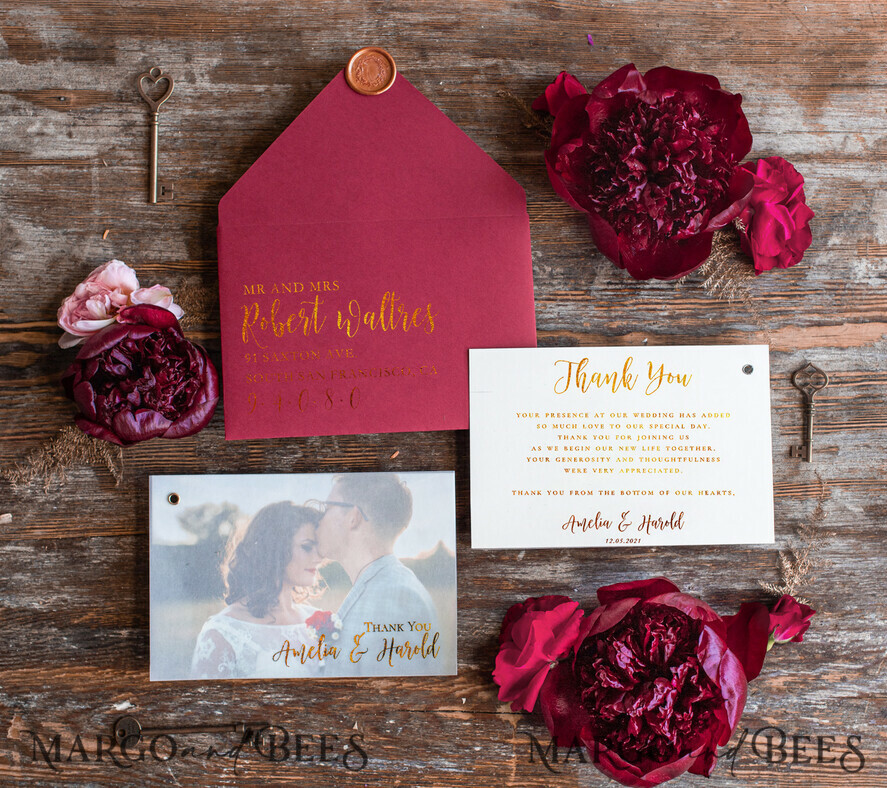 THANK YOU CARDS modern/romantic Personalised thank you cards custom photo