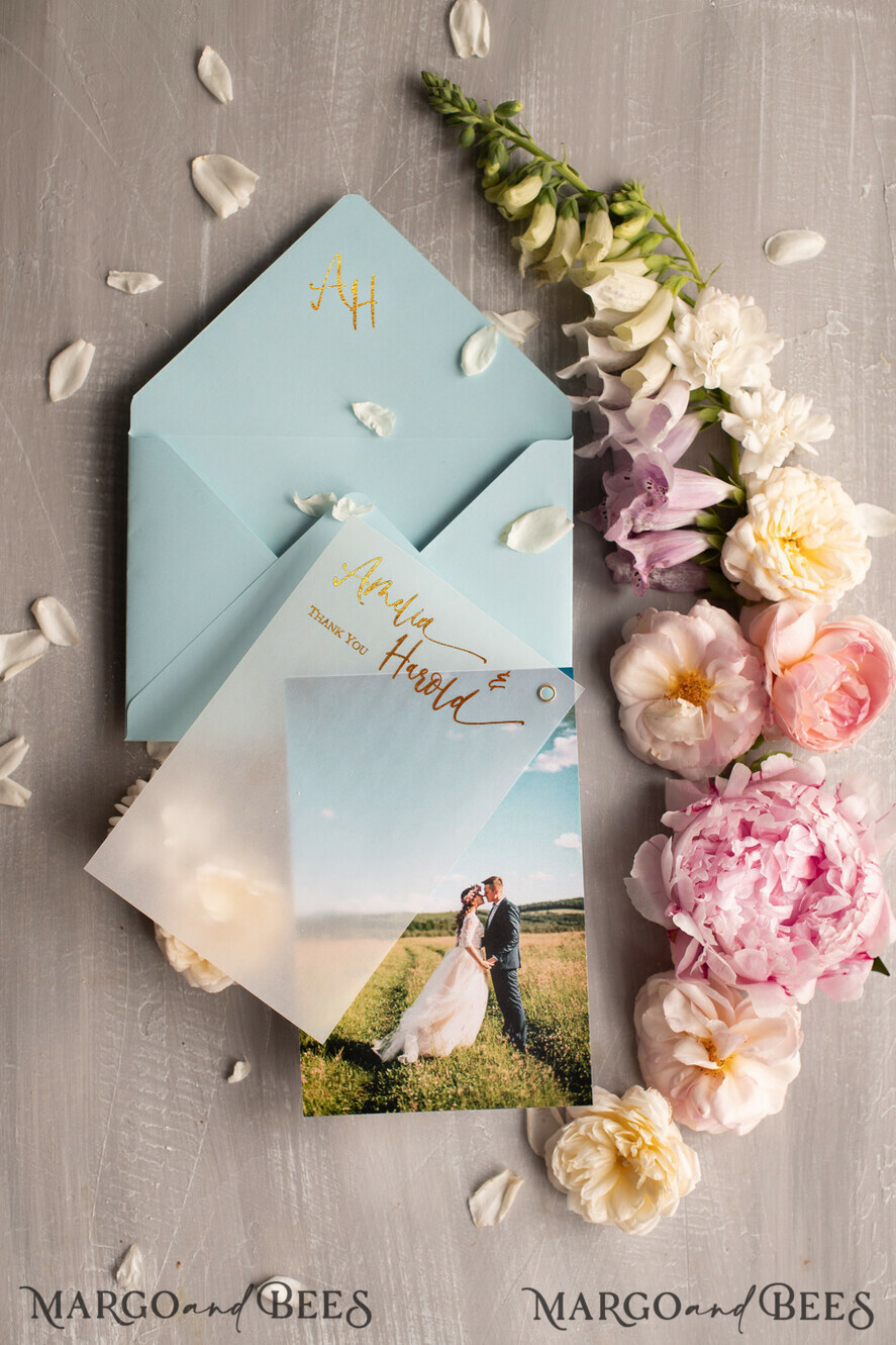 THANK YOU CARDS modern/romantic Custom handmade thank you cards for guests