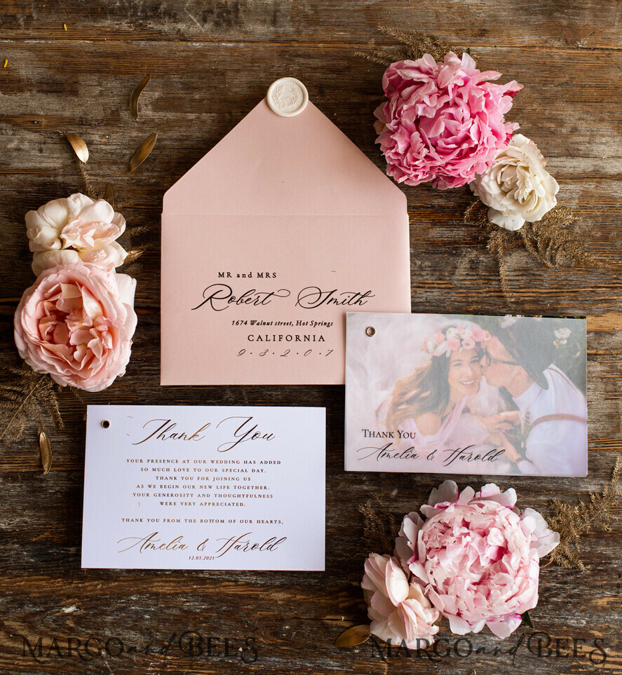 THANK YOU CARDS modern/romantic Elegant Wedding thank you card