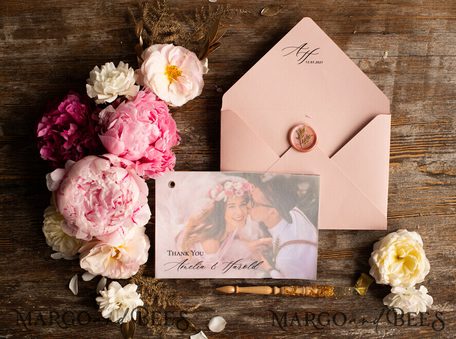 THANK YOU CARDS modern/romantic Elegant Wedding thank you card
