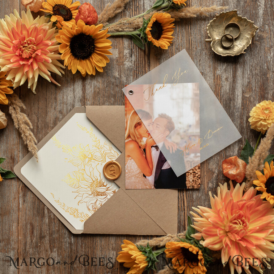 THANK YOU CARDS modern/romantic Custom wedding thank you note