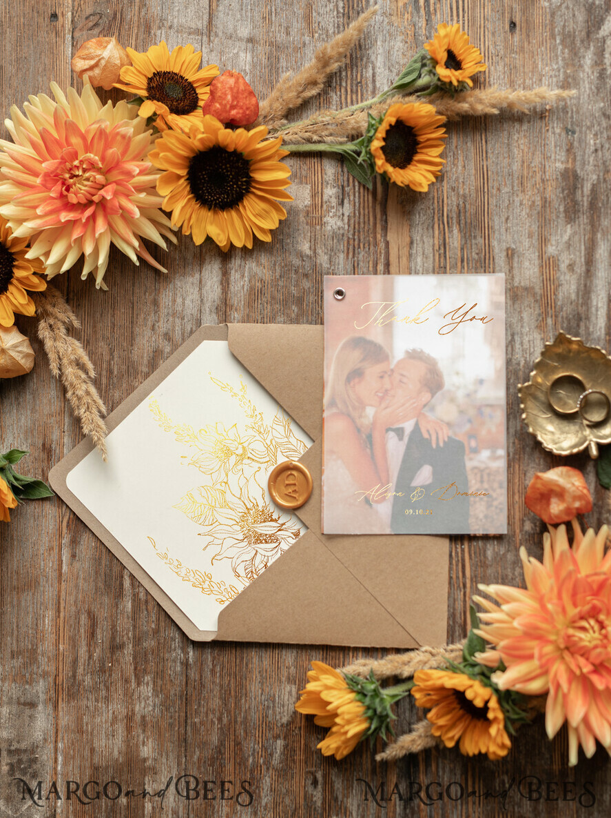 THANK YOU CARDS modern/romantic Custom wedding thank you note