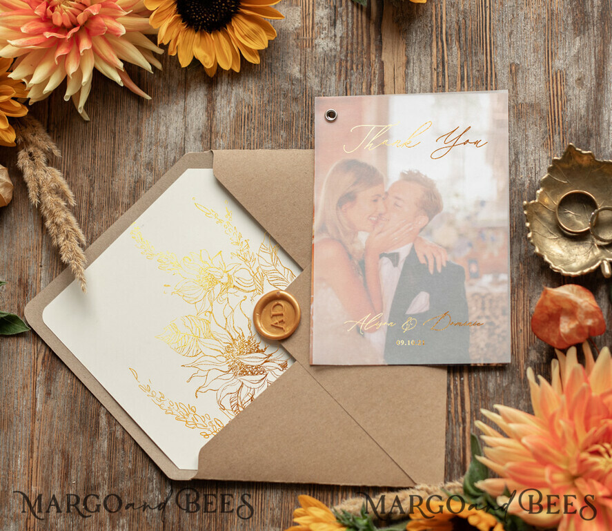 THANK YOU CARDS modern/romantic Custom wedding thank you note