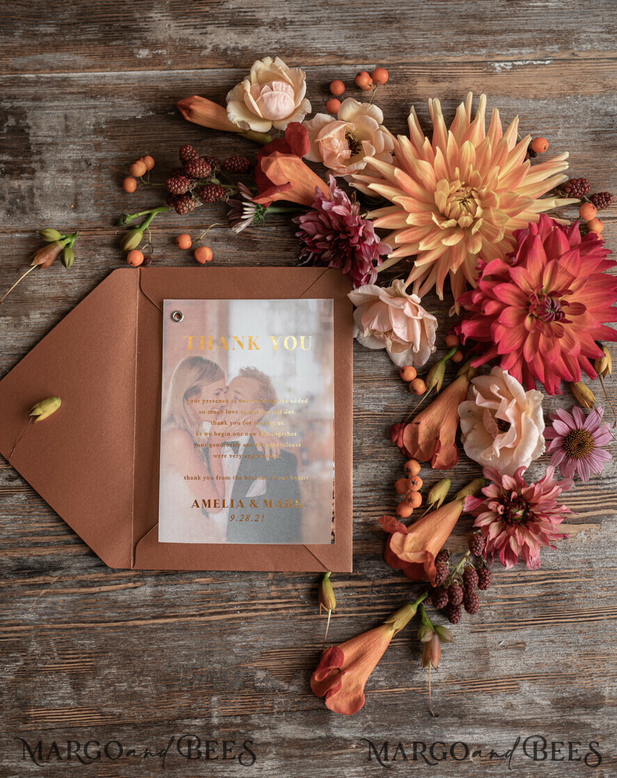 THANK YOU CARDS modern/romantic Thank you note card with your photo