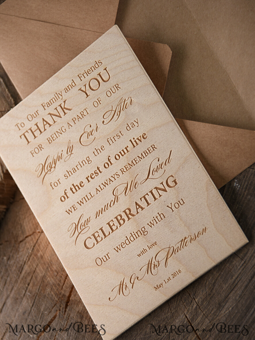 THANK YOU CARDS wood Personalised thank you cards rustic
