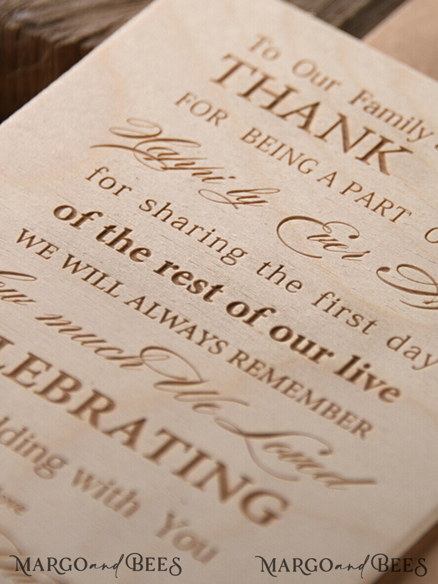 THANK YOU CARDS wood Personalised thank you cards rustic