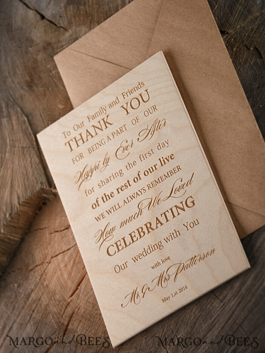 THANK YOU CARDS wood Personalised thank you cards rustic
