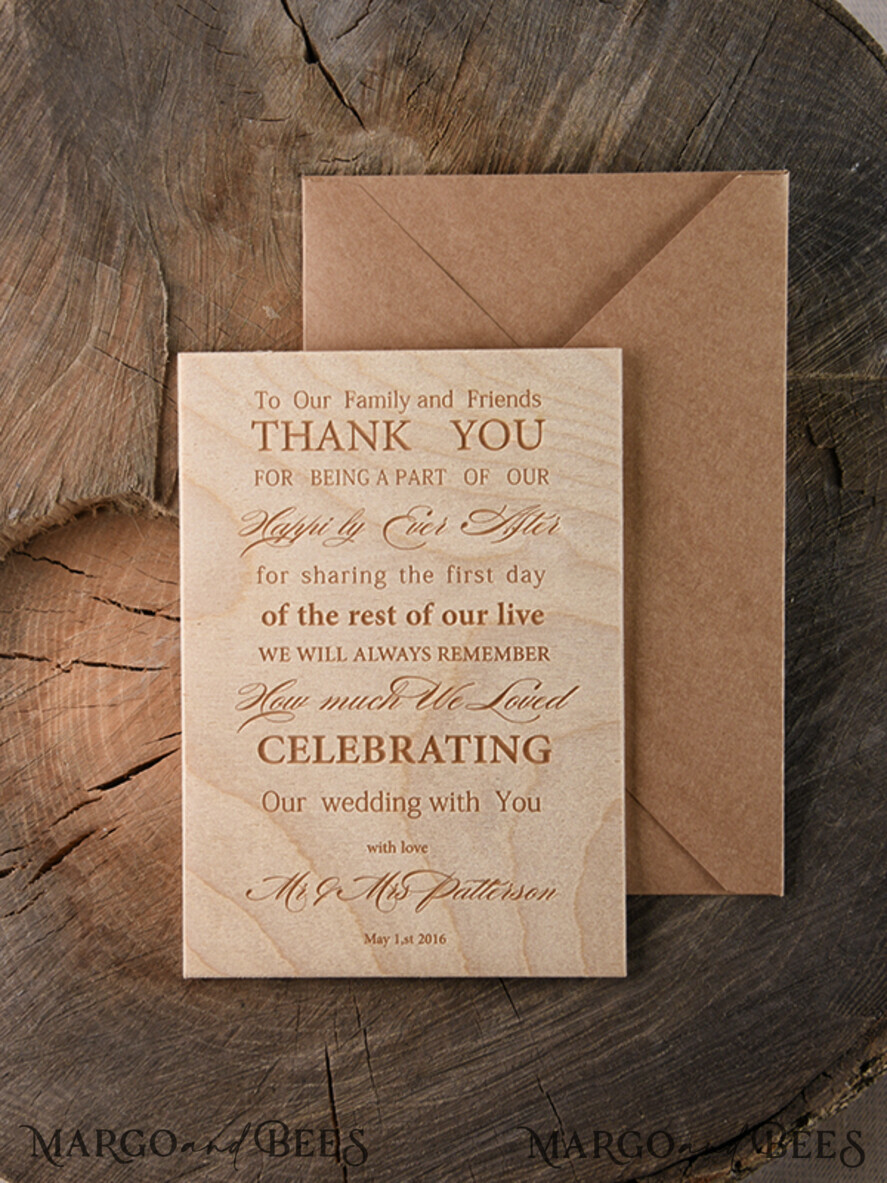 THANK YOU CARDS wood Personalised thank you cards rustic