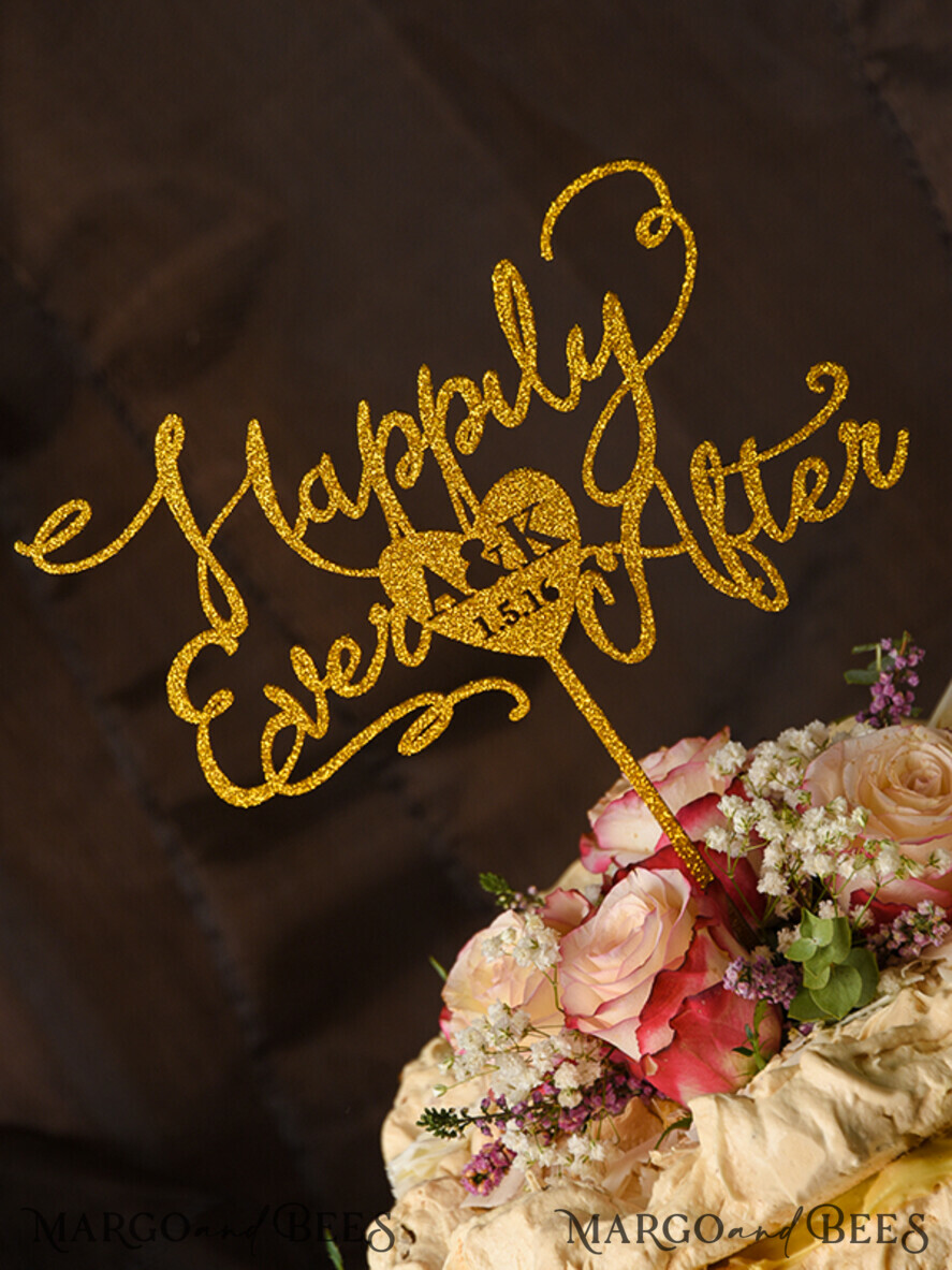 CAKE TOPPER glitter wedding cake topper, glitter cake topper