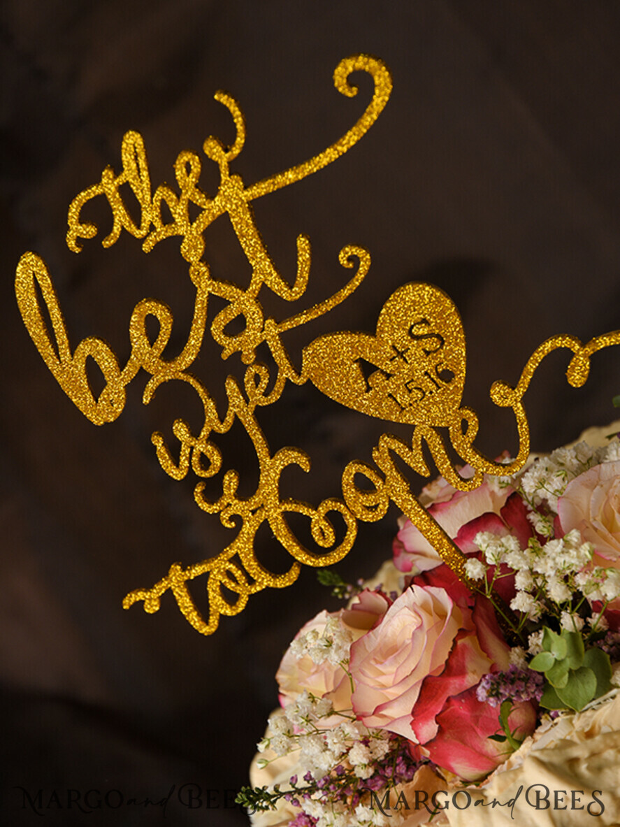 CAKE TOPPER glitter wedding cake topper, sparkle cake topper