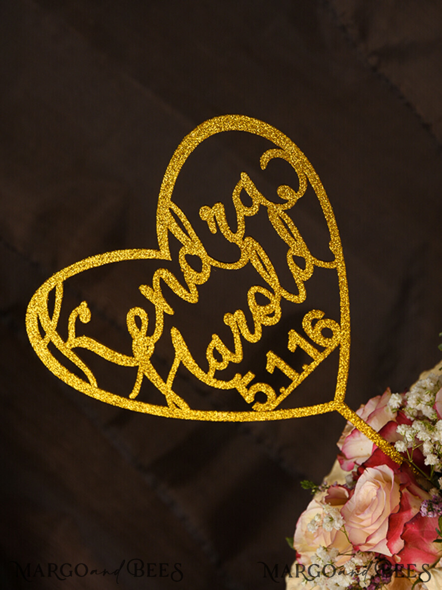 CAKE TOPPER glitter wedding cake topper, chick cake topper