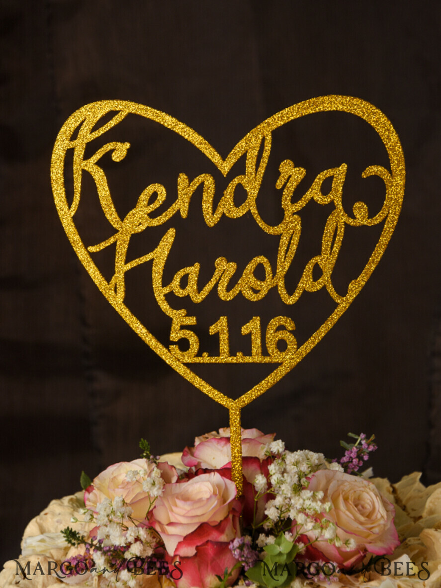 CAKE TOPPER glitter wedding cake topper, chick cake topper