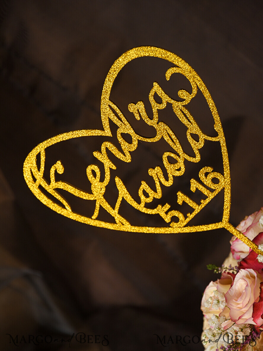 CAKE TOPPER glitter wedding cake topper, chick cake topper