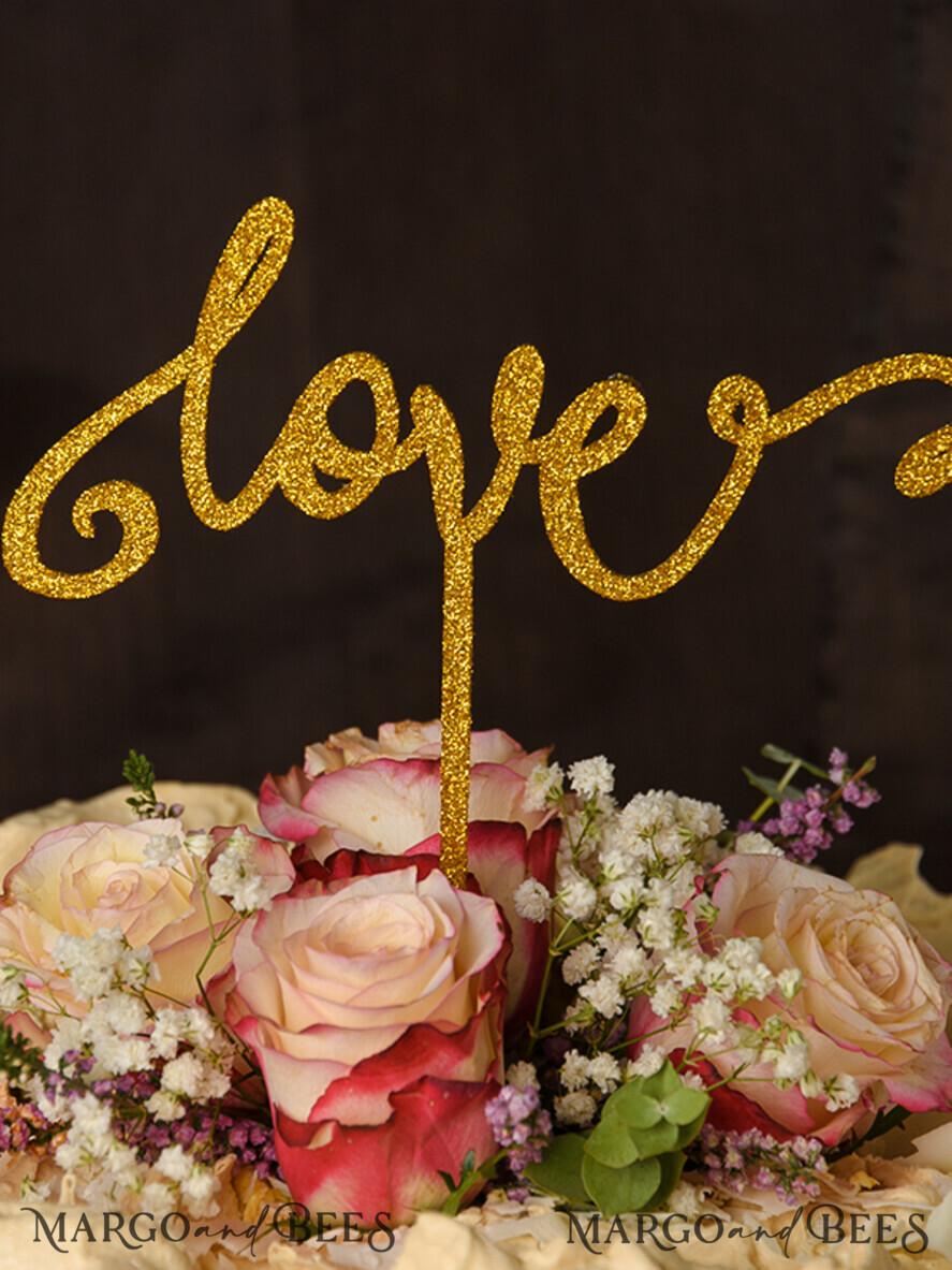 CAKE TOPPER glitter topper, chick cake topper
