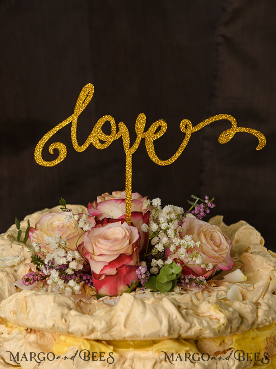 CAKE TOPPER glitter topper, chick cake topper