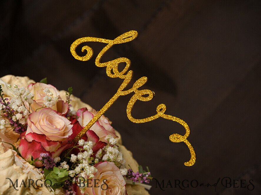 CAKE TOPPER glitter topper, chick cake topper