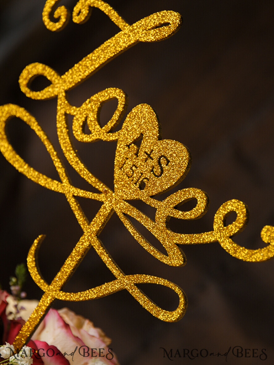 CAKE TOPPER glitter wedding cake topper, chick cake topper