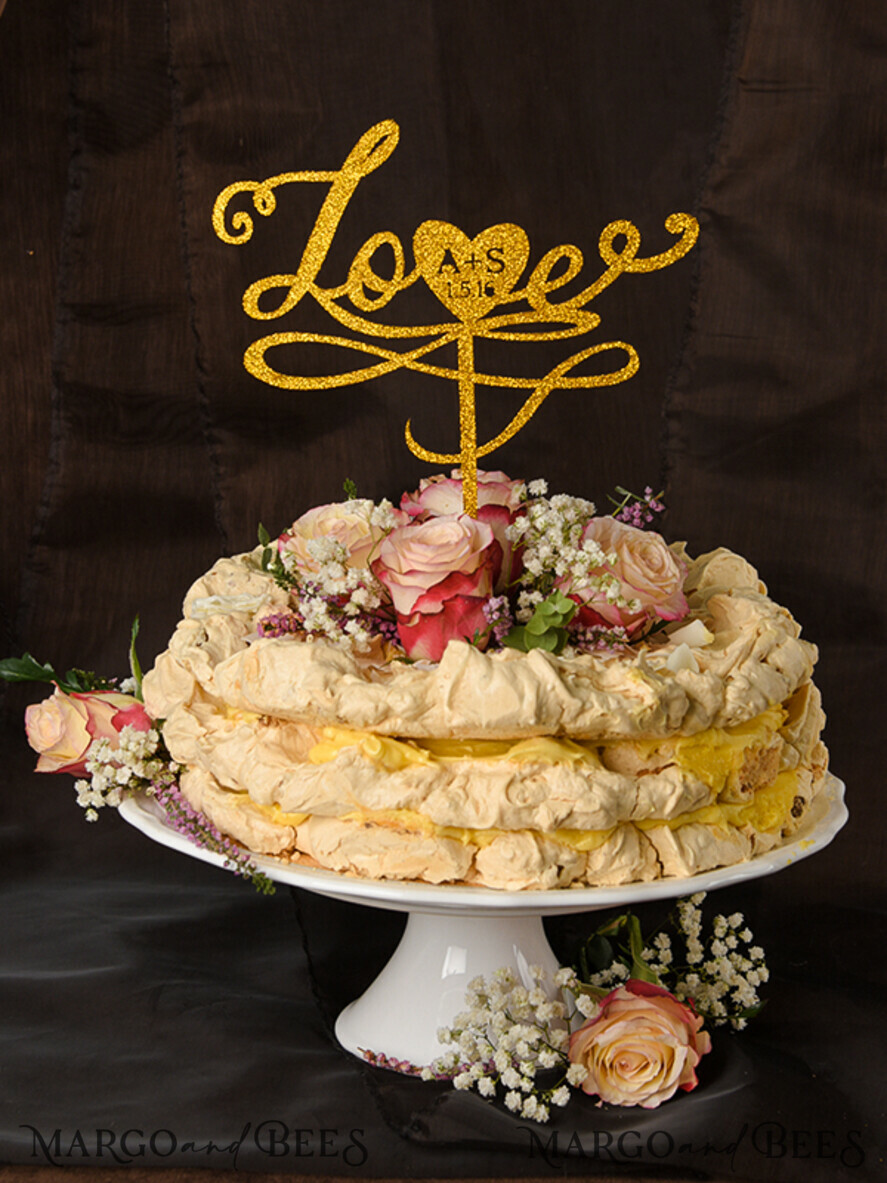 CAKE TOPPER glitter wedding cake topper, chick cake topper