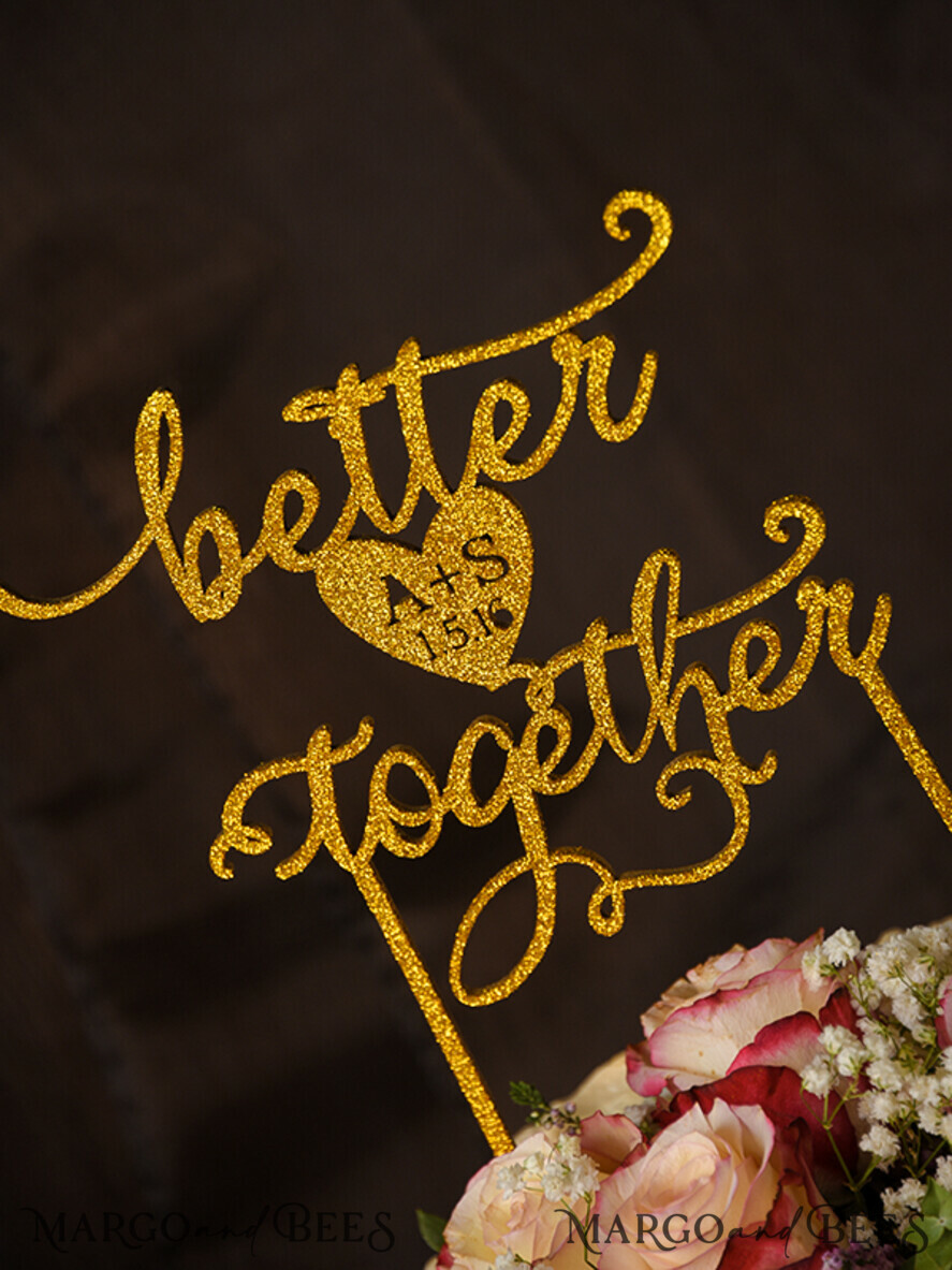 CAKE TOPPER glitter wedding cake topper, sparkle cake topper
