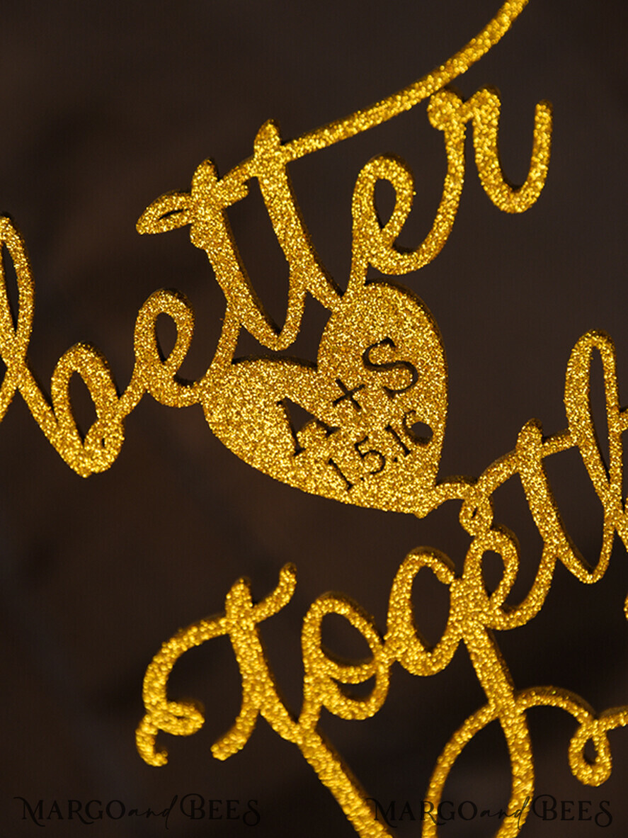 CAKE TOPPER glitter wedding cake topper, sparkle cake topper