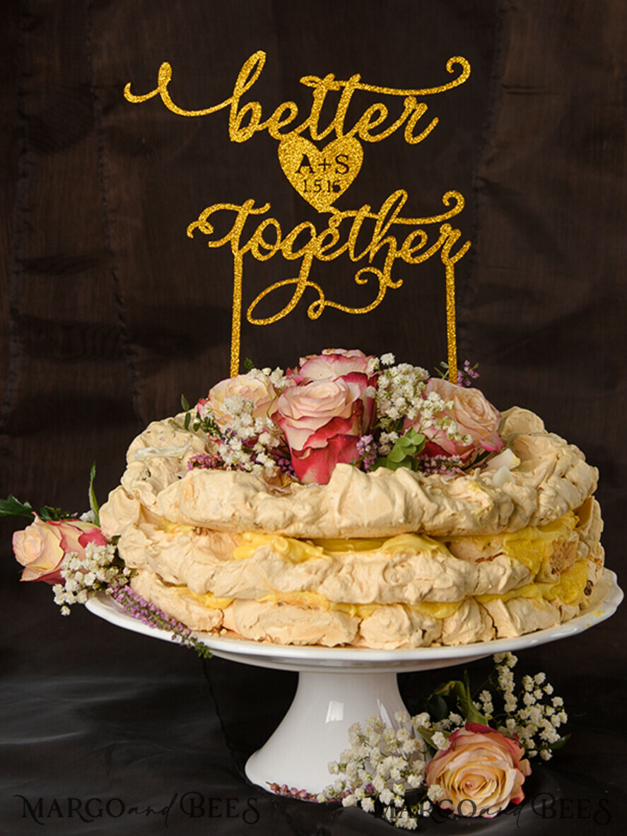 CAKE TOPPER glitter wedding cake topper, sparkle cake topper