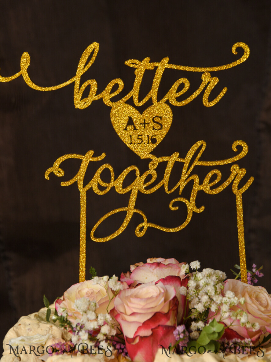 CAKE TOPPER glitter wedding cake topper, sparkle cake topper