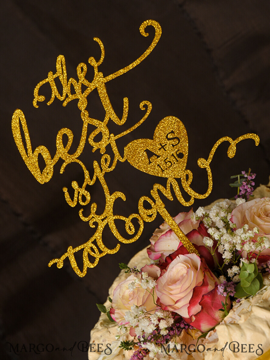CAKE TOPPER glitter wedding cake topper, sparkle cake topper