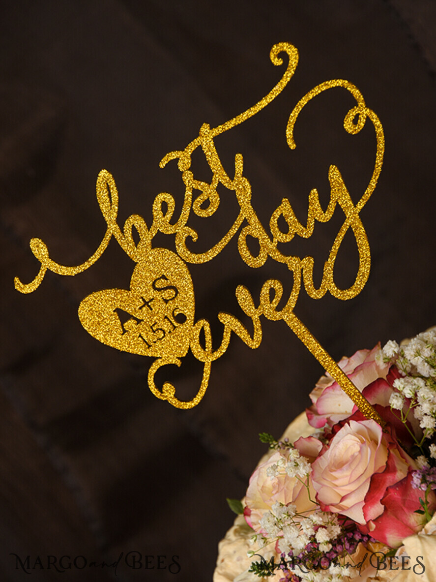 CAKE TOPPER glitter wedding cake topper, chick cake topper