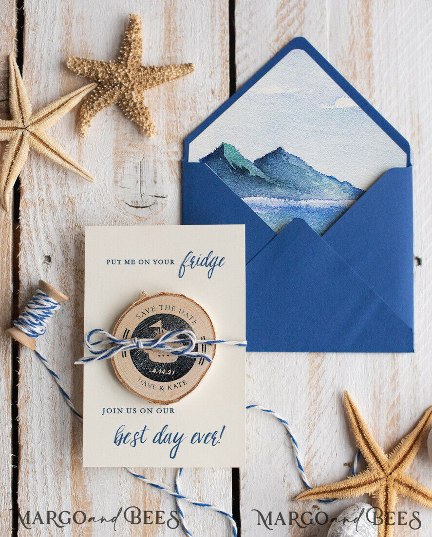SAVE THE DATES beach travel magnets Personalised Beach Save the Date Magnets and Card, Travel Wedding Save The Dates , Wedding Destination Save The Date Cards