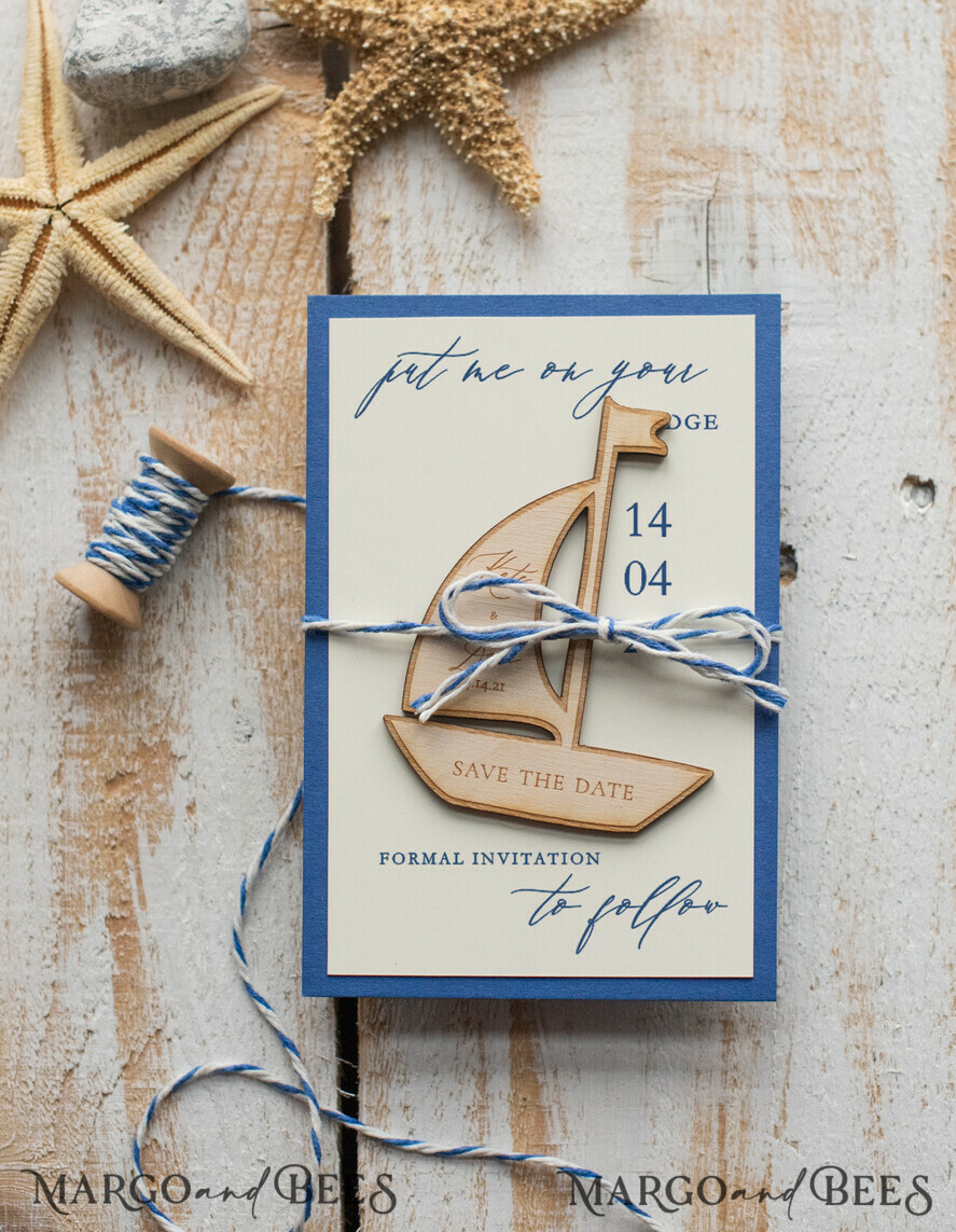 SAVE THE DATES beach travel magnets Personalised Beach Save the Date Magnets and Card, Travel Navy Wedding Save The Dates , Wedding Destination Save The Date Cards