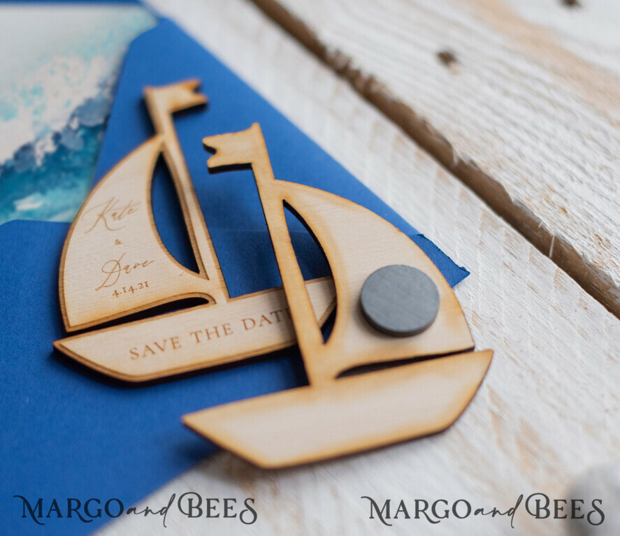 SAVE THE DATES beach travel magnets Personalised Beach Save the Date Magnets and Card, Travel Navy Wedding Save The Dates , Wedding Destination Save The Date Cards