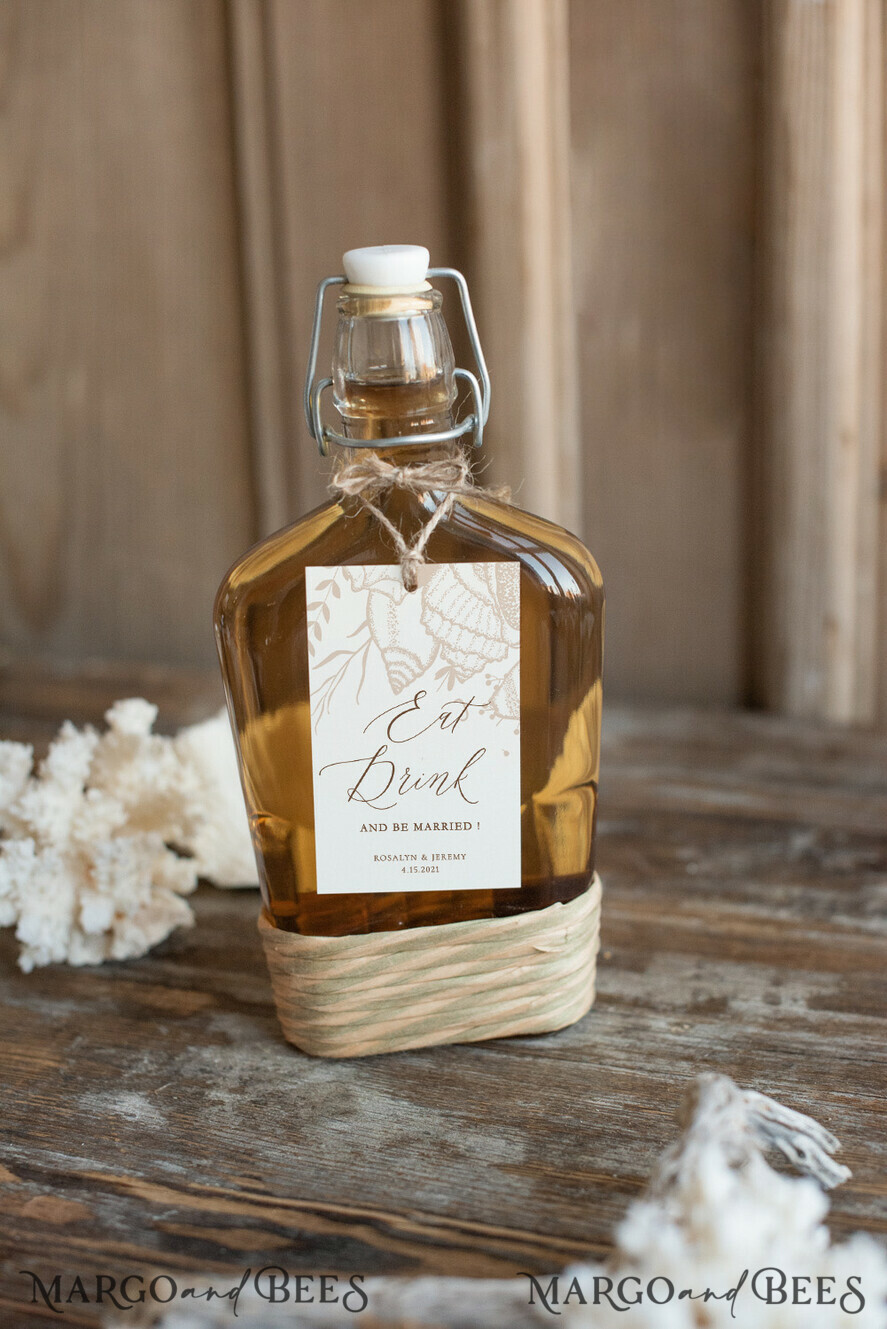 BEACH Custom drink wine label card beach wedding