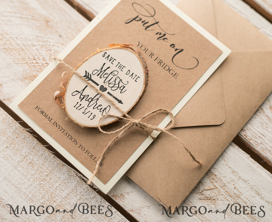 SAVE THE DATES rustic boho magnets Bespoke wedding save the date, Magnets for Your Wedding