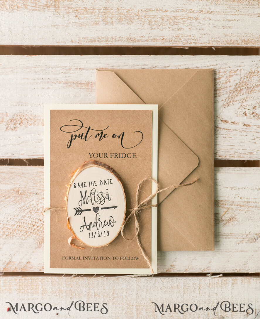 SAVE THE DATES rustic boho magnets Bespoke wedding save the date, Magnets for Your Wedding