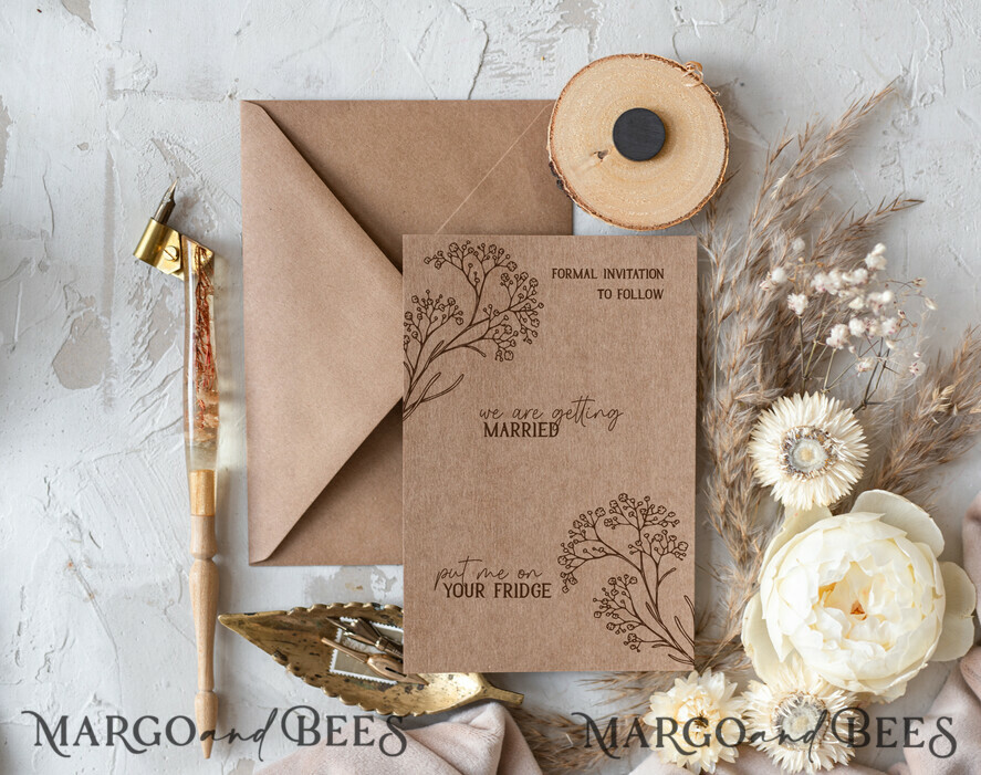 SAVE THE DATES rustic boho magnets Rustic Save The Date Magnet & Card Modern Craft Save Our Date Wood Magnets Boho save dates Cards wooden slice Magnets floral card
