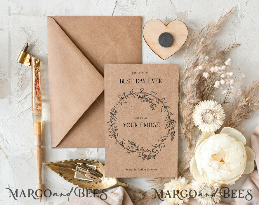 SAVE THE DATES rustic boho magnets Wedding Save the Date card, magnetic