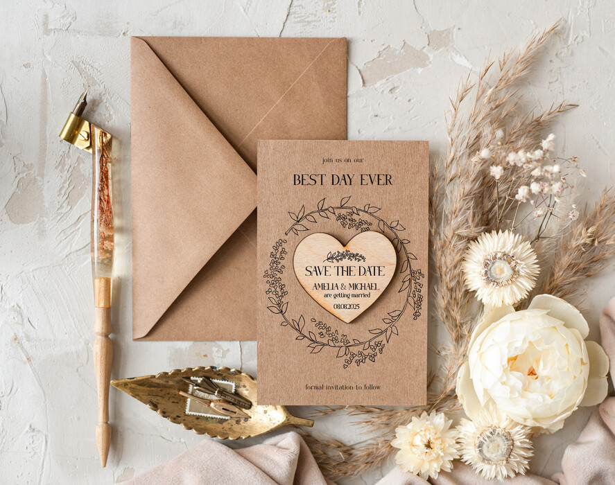 SAVE THE DATES rustic boho magnets Wedding Save the Date card, magnetic