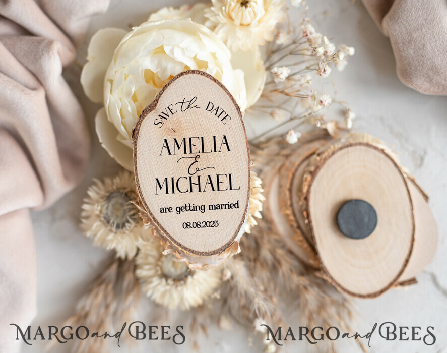 SAVE THE DATES rustic boho magnets Wedding Save The Date Card and wooden slice Magnet, craft Save Our Date wood slice Magnets, Boho save our dates Cards wooden Magnets Cards, boho wedding