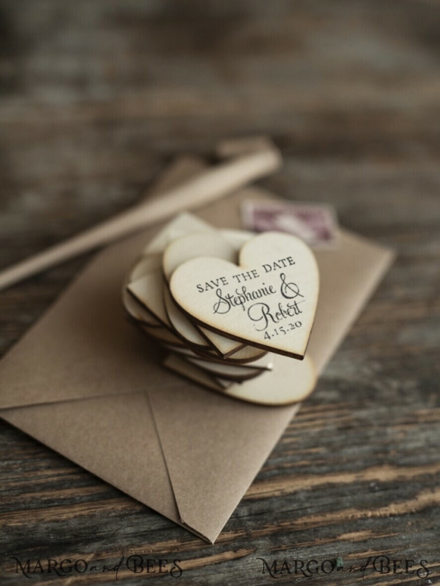 SAVE THE DATES rustic boho magnets Save the date handmade cards magnets uk fridge magnet Wedding Save The Date Card and Heart Magnet, Blush Pink Save Our Date Wood Magnets